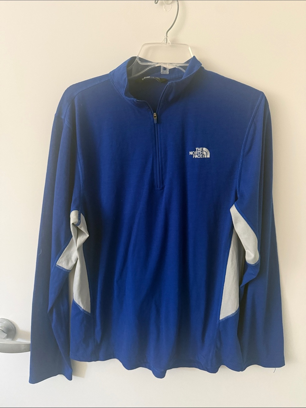 The North Face Men's Royal Blue Half-Zip Performance Jacket with White Panels